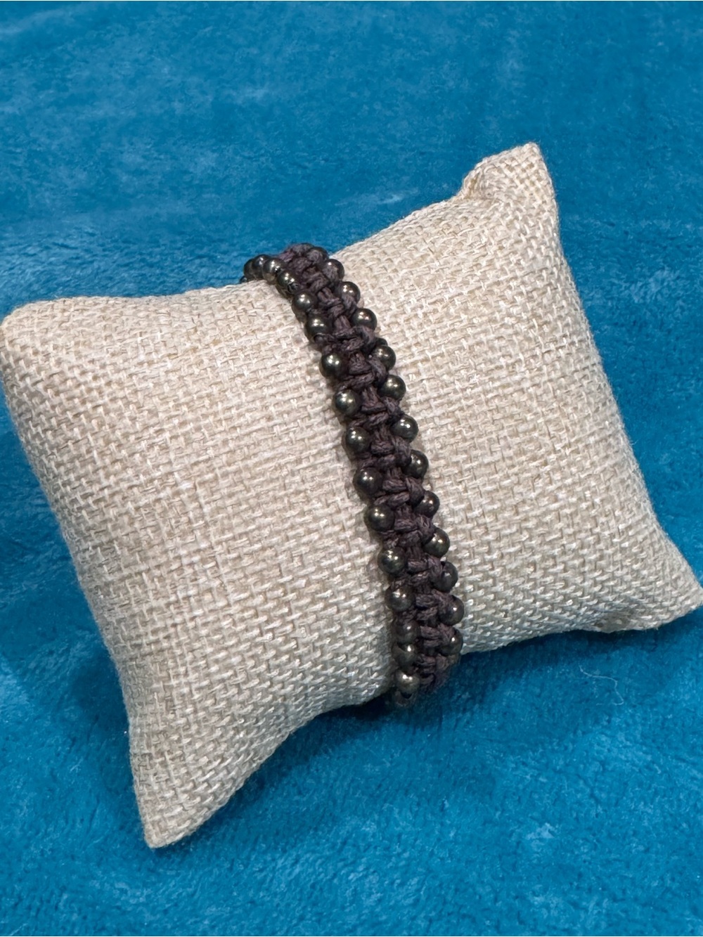 Adjustable Brown Beaded Cord Bracelet